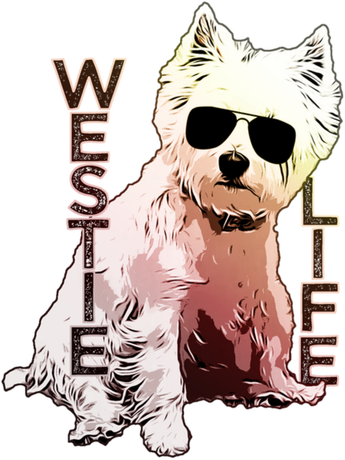Nadruk Westie Life West Highland White Terrier Kolorze - Przód